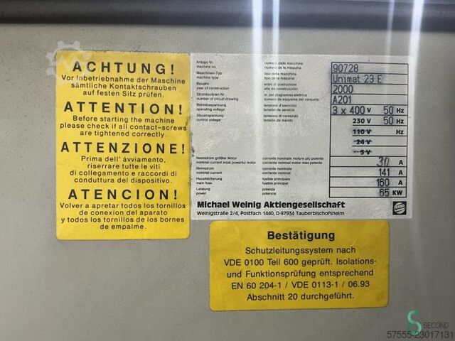 Vierzijdige schaafmachines  Weinig Unimat 23 E 2000 Weinig Unimat 23 E