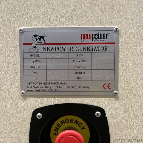 NWR440 Generador de energía de emergenci Newpower Generator NWR440 Notstromaggregat Stromerzeuger