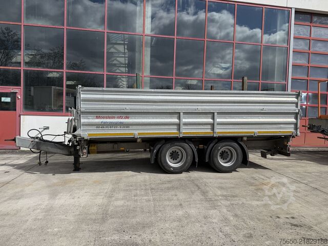 Rimorchio portatronchi Möslein DTD18  19 t Tandemkipper- Tieflader + Steckrungen, Breite Reifen