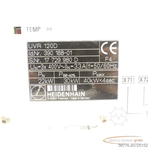 Component Heidenhain UVR 120D Id. 390 188-01 SN:17729980D generalüberholt mit 3 Mon. Gwl.