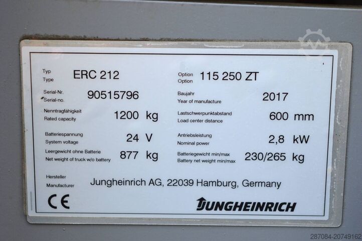 Στοίβαξη παλετών Jungheinrich ERC 212