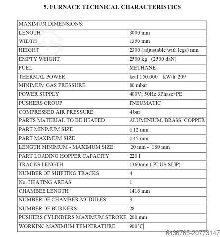 Przemysłowy piec do podgrzewania wsadów gazowych CP Forni Metal Sarı Tavlama Fırın SM45 1400 4G 1Z