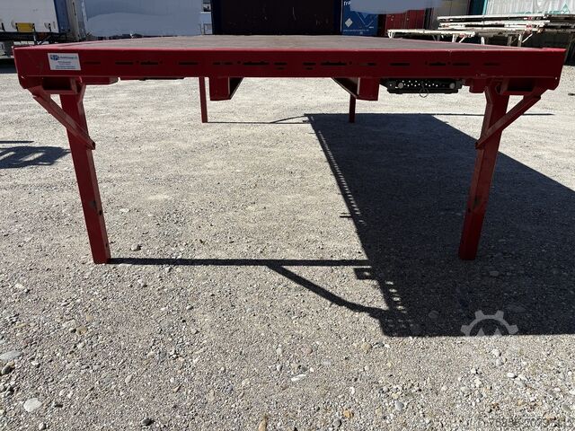 Plattform för växelflak med lastytaVäxelflak med lastplattformVäxelflak med flak Krone 7,45m BDF Baustoff Multilockrahmen