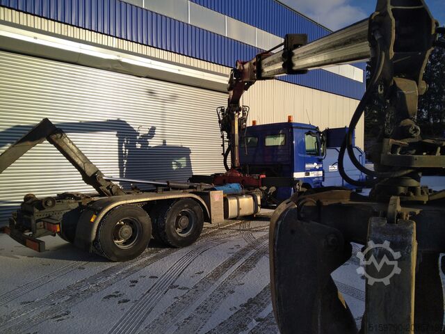 Camion benne à bras amovible Mercedes Actros 2641 6x4 mit Recyclingkran