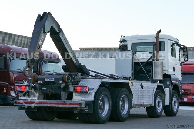Kanca kasalı yük kamyonu (roll-off) MAN TGS 35.500 Abrollkipper Mobas Retarder 8x4 Euro6