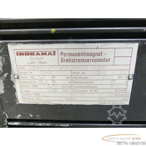 Control unit Indramat MAC092B-0-QD-1-B/095-B-0/-I01000 Motor SN: 10900