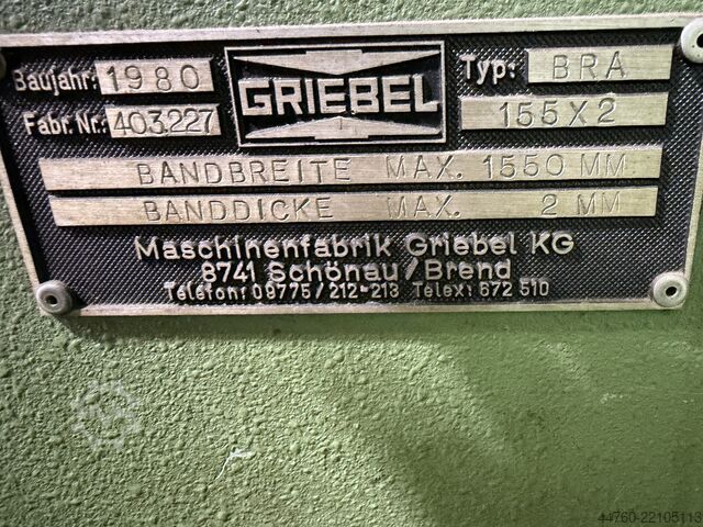 Blechrichtanlage mit Ablänganlage Griebel BRA 1550 * 2mm