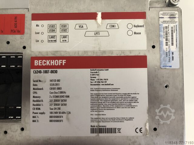 Kontrolu Beckhoff C6240-0030