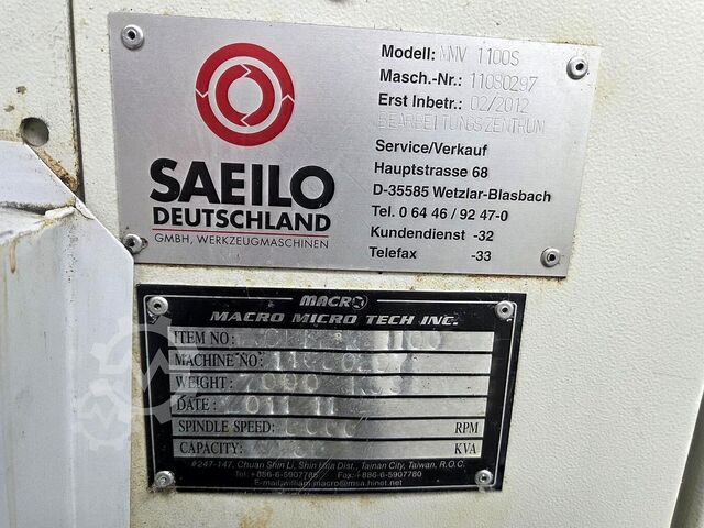 Lodret bearbejdningscenter Saeilo MMV 1100S