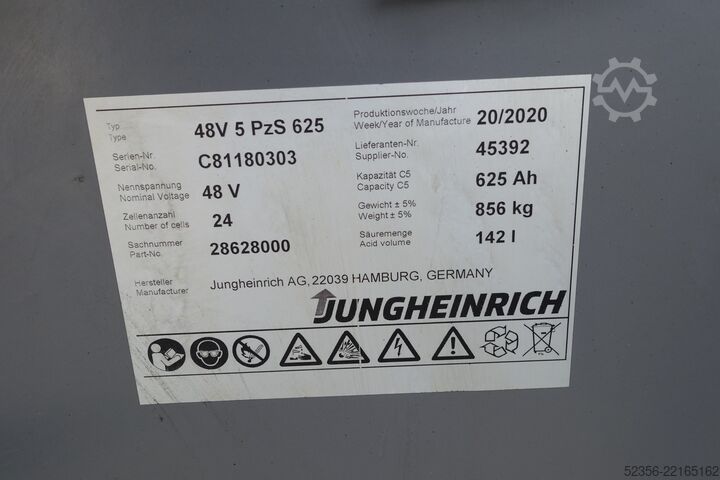 Manuel transpalet Jungheinrich 1,6t EFG216 TRIPLEX SS Batterie 92%