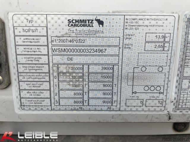 Naczepa otwarta z plandeką SCHMITZ CARGOBULL SCS24*LBW Ladebordwand*RSAB*Liftachse