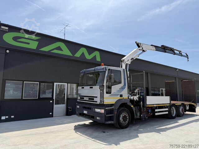 γερανός τοποθετημένος σε φορτηγό Iveco Eurotech 240E42 Pritsche mit Rampen+Kran