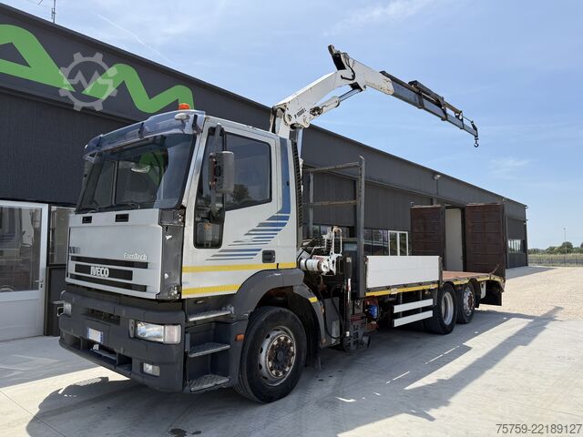 γερανός τοποθετημένος σε φορτηγό Iveco Eurotech 240E42 Pritsche mit Rampen+Kran