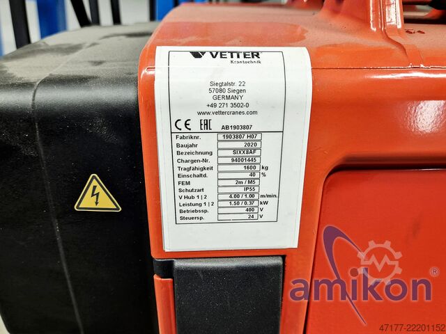 Two-rail gantry electric chain hoist Vetter P300 Portalkran 1,6t Krananlage