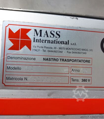 Dik bantlı konveyör açılı bantlı konveyör MASS NC 3000X850mm
