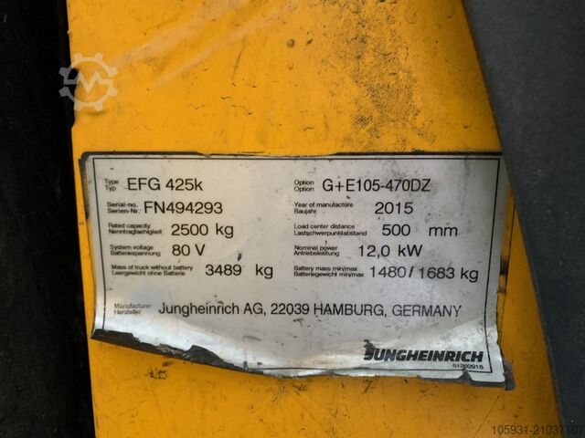 Elektro 4 Rad-Stapler Jungheinrich EFG425k