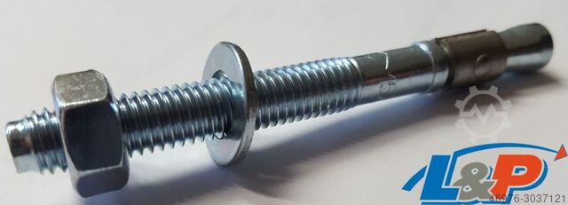 100x Duebel Bolzenanker Durchsteckanker MKT // Bodenanker Schwerlastduebel MKT B 8-15-24/80 Stahl verzinkt Neu