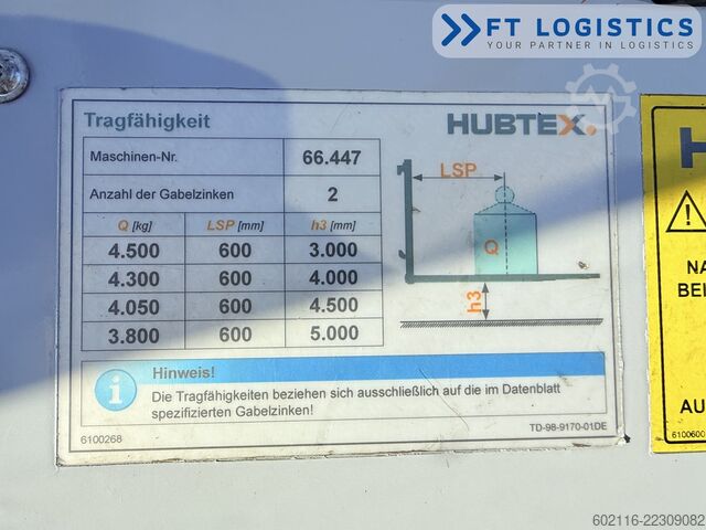 Carrello elevatore a 4 direzioni Hubtex DQ45G DUPLEX 5000 FORK-POSITIONER CABIN