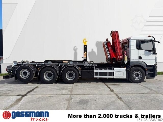 Haakarm vrachtwagen MAN TGS 35.480 8x4, Kran FASSI F275, Funk,