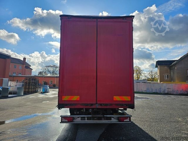 Flatbed truck with tarp SCANIA G410 Volumen, Edscha, Hubdach+Tandemhänger