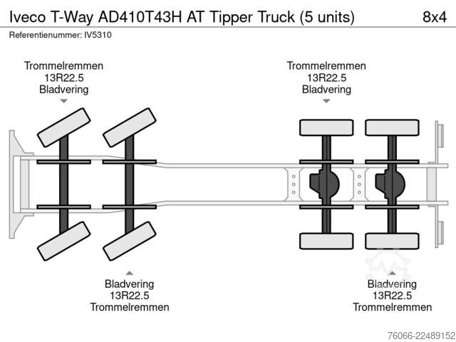 Kipper Iveco T-Way AD410T43H AT Tipper Truck (5 units)