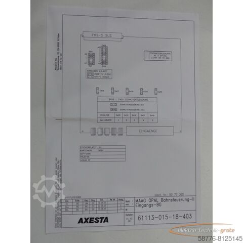 Στοιχείο Axesta Grossenbacher Input 40x24VDC / 50 70 360 SN:9807602063 !