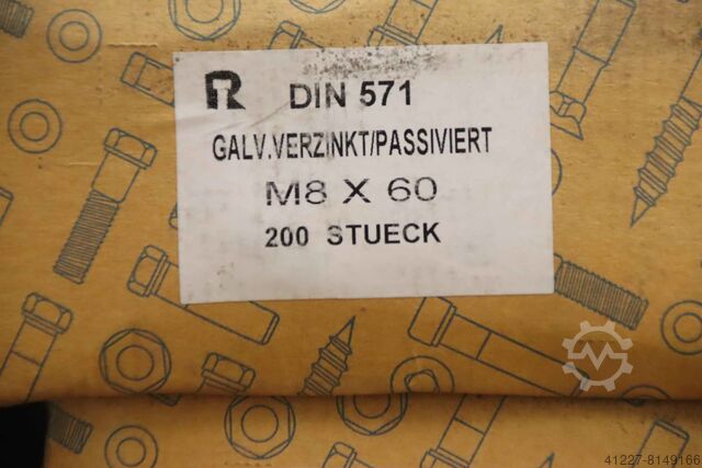 Träskruvar M8 x 60 M10 x 40 2880 stycken Diverse DIN 571 Stahl verzinkt