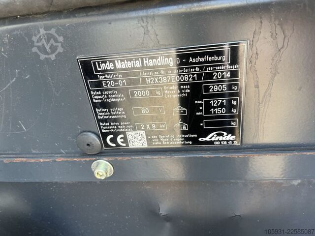 Electric 4-wheel forklift Linde E20-01