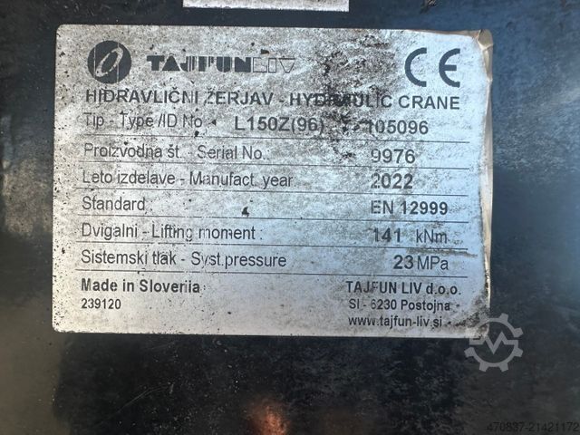 Faházszállító teherautó MAN TGX 26.580 6x4 / Kurzholz / Tajfun 150Z96