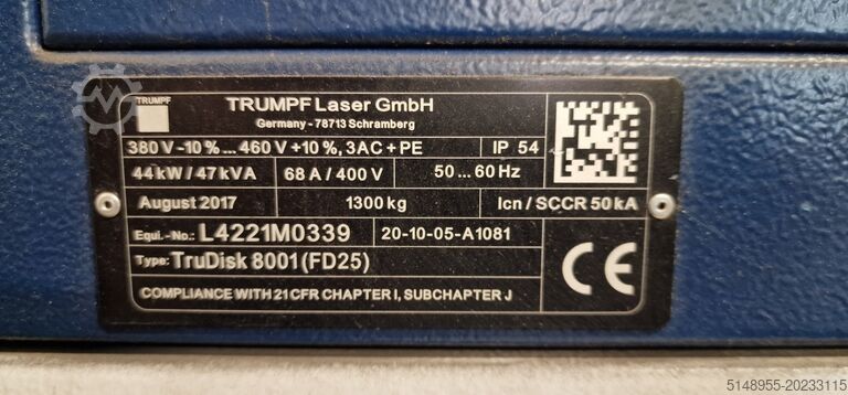 Lazer kesim makinesi TRUMPF TruLaser 5030 fiber
