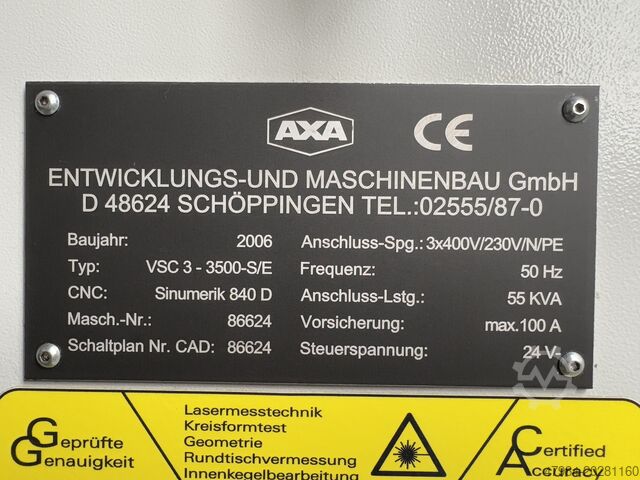 Reizende kolom freesmachine AXA VSC 3-3500-S/E
