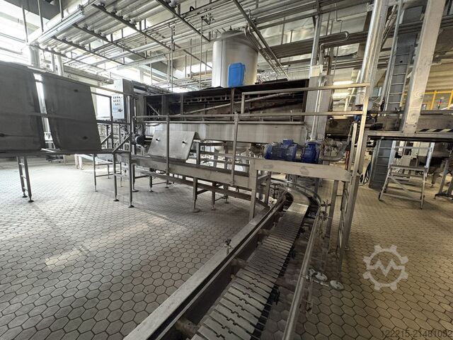 Krones, Profipack, Heuft, Robopac línea de embotellado para botellas de vidrio retornables (1998) Krones, Profipack Abfülllinie für Glasflaschen (Mehrweg)