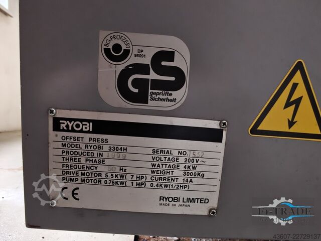 Impressora offset de folha com 4 cores Ryobi 3304H