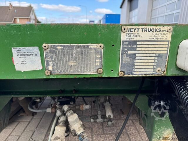 Platform trailer lako A 216 Hardhout, Rongen, Lucht, 800 cm. Zeer Goed