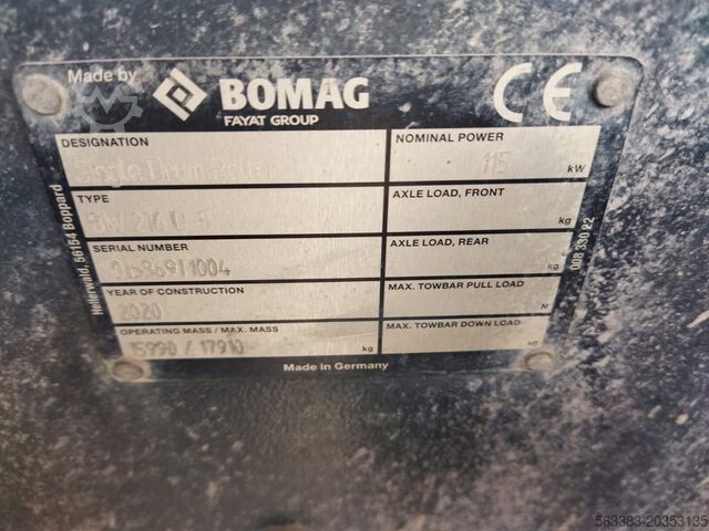 Tek silindirli BOMAG BW216D5