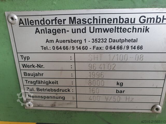 Scissor lifting table Allendorfer SHT 1/100-08