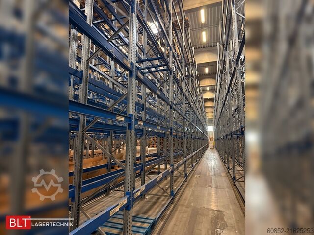 Heavy-duty shelf SSI Schäfer PR600 – 101 lfm | Höhe 9,85m Boden + 4 Ebenen | Fachlast bis 3500 kg