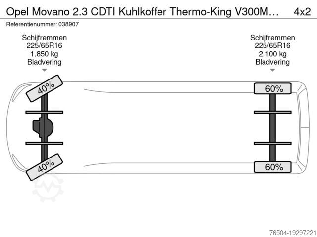 Caixa frigorífica Opel Movano 2.3 CDTI Kuhlkoffer Thermo-King V300MAX ...