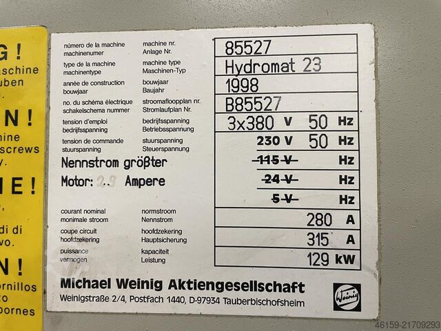 Moulder WEINIG HYDROMAT  (9 spindle)