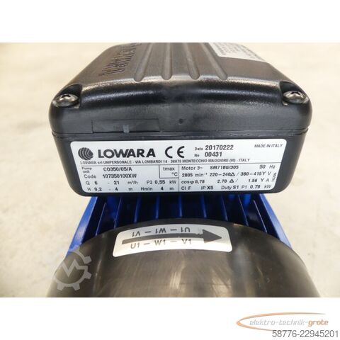 Composant Lowara C0350/05/A Kreiselpumpe mit SM71BG/305 Motor SN: 00431 --