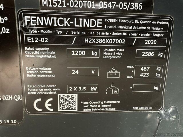 VS-22813 Električni triplex viljuškar Linde E12 COMPACT LINDE E12