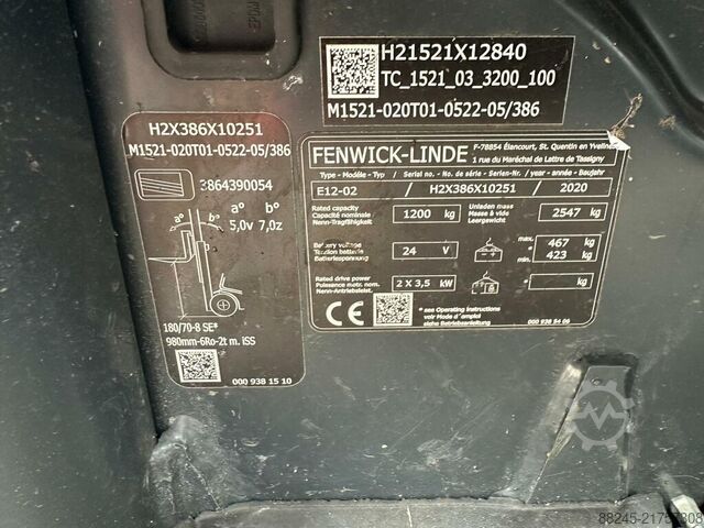 VS-22814 Carretilla elevadora eléctrica triplex Linde E12 COMPACT LINDE E12