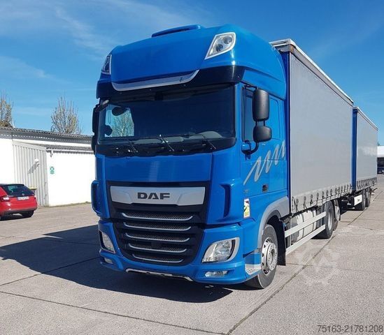 Plattewagen met zeil DAF XF 450 FAR 6x2 Pritsche Plane Edscha+Schiebeplan