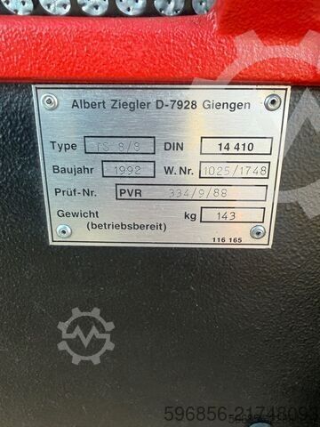  ZIEGLER TS 8/8 800 l/min 8 bar – 1992r ZIEGLER TS 8/8 800 l/min 8 bar – 1992r