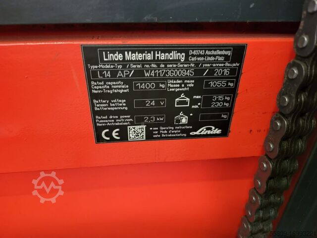 Στοίβαξη παλετών Linde L 14 AP