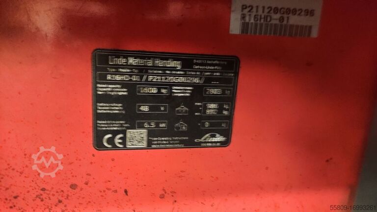 Tehergépkocsi Linde R16HD-01 // Höhenanzeige // Triplex // 8,3m Hubhöh