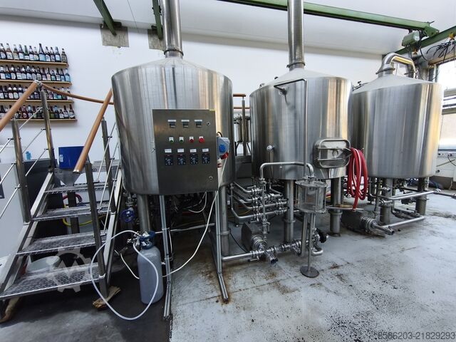 Üç cihazlı bira üretim tesisi 1200l HGMC Drei-Geräte Sudhaus 1200l