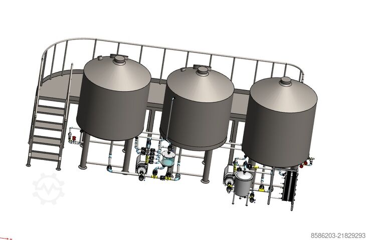 Üç cihazlı bira üretim tesisi 1200l HGMC Drei-Geräte Sudhaus 1200l