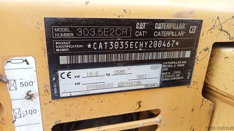 Mini bager < 7t Caterpillar 303.5E2 CR with 3 buckets
