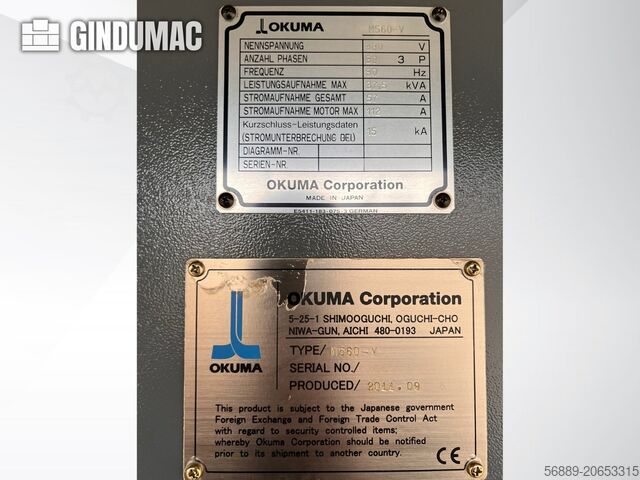 VERTIKALES BEARBEITUNGSZENTRUM Okuma Genos 560-V